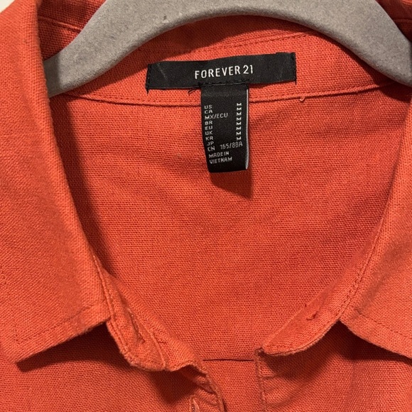 Forever 21 Rust Button-Down Crop Shirt - Picture 3 of 4